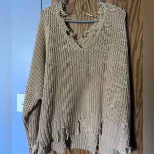 Oversized Distressed Sweater